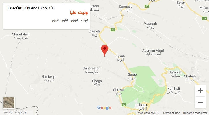 روستای ونیت علیا بر روی نقشه