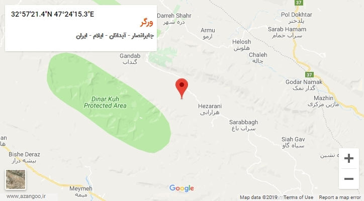 روستای ورگر بر روی نقشه