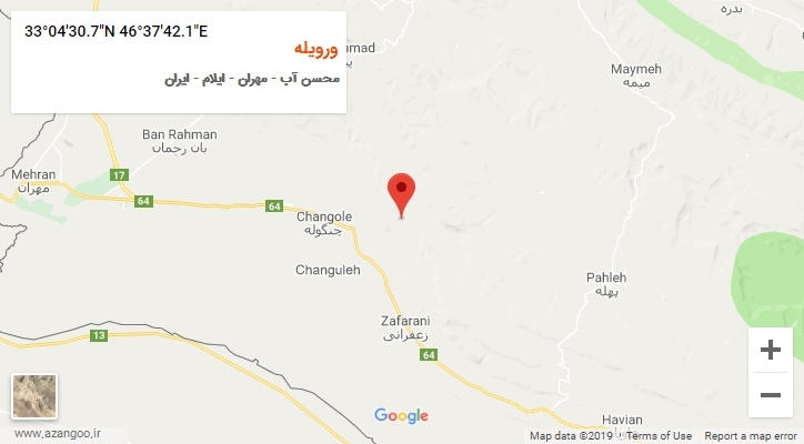 روستای ورویله بر روی نقشه