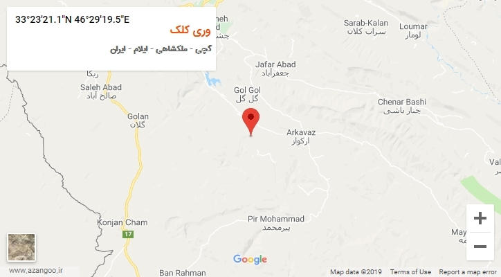 روستای وری کلک بر روی نقشه