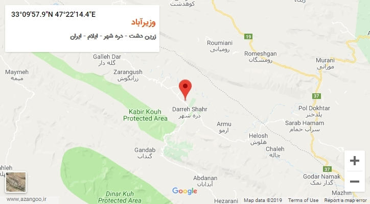 روستای وزیرآباد بر روی نقشه