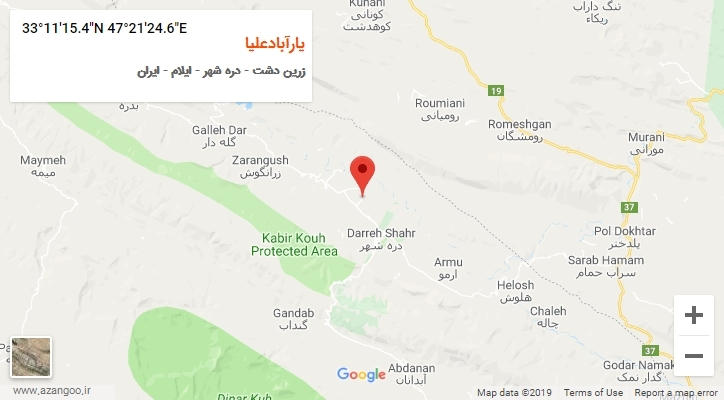 روستای یارآبادعلیا بر روی نقشه