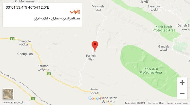 روستای زالواب بر روی نقشه