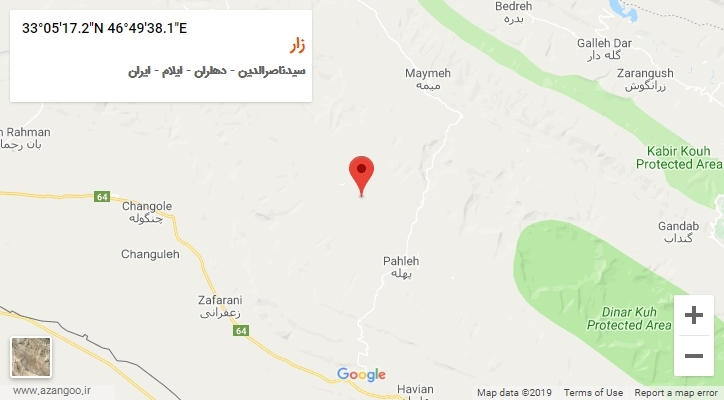 روستای زار بر روی نقشه