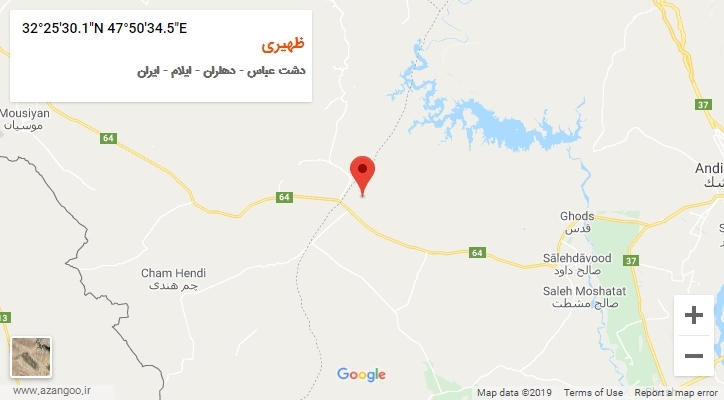 روستای ظهیری بر روی نقشه