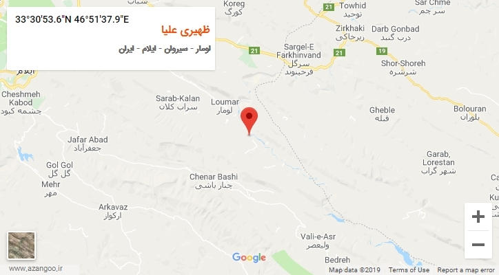 روستای ظهیری علیا بر روی نقشه