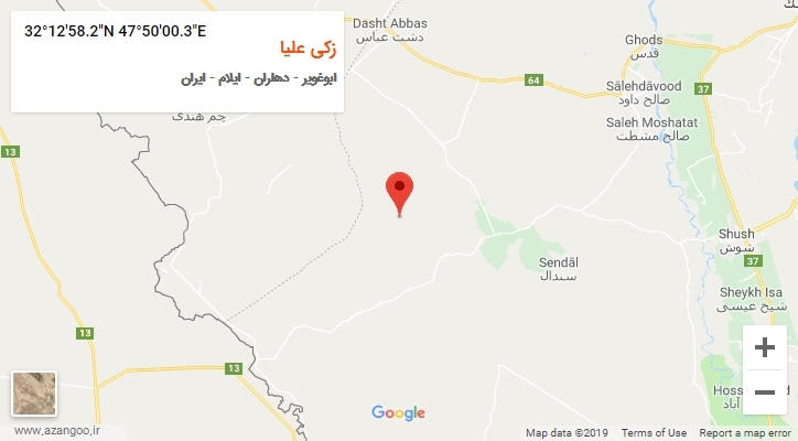 روستای زکی علیا بر روی نقشه