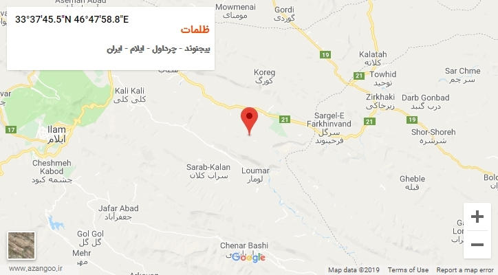روستای ظلمات بر روی نقشه