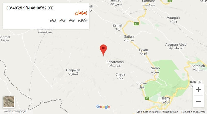 روستای زمزمان بر روی نقشه