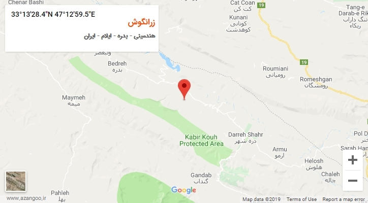 روستای زرانگوش بر روی نقشه