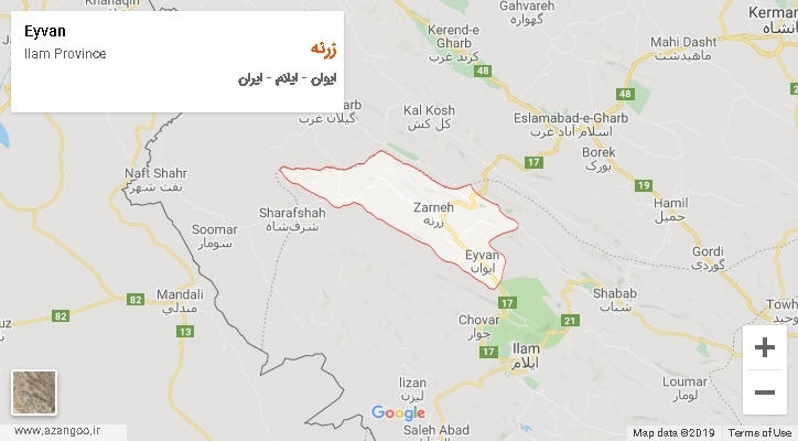 دهستان زرنه بر روی نقشه