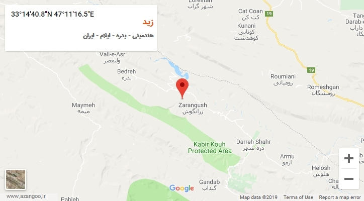 روستای زید بر روی نقشه