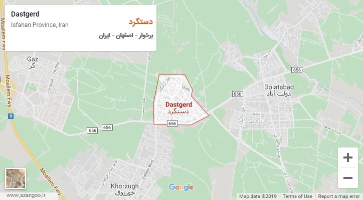 شهر دستگرد بر روی نقشه