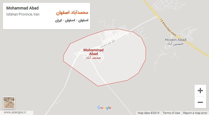 شهر محمدآباد اصفهان بر روی نقشه