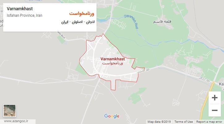 شهر ورنامخواست بر روی نقشه