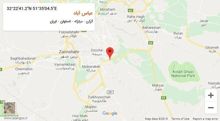 روستای عباس آباد بر روی نقشه