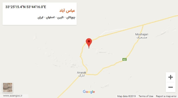 روستای عباس آباد بر روی نقشه