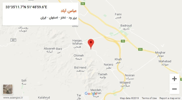 روستای عباس آباد بر روی نقشه