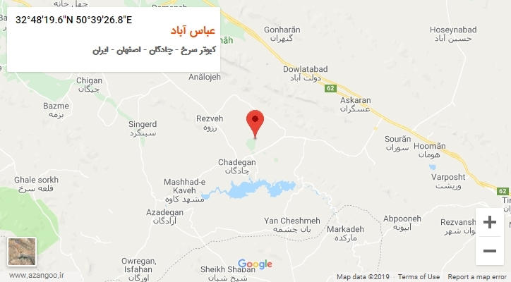 روستای عباس آباد بر روی نقشه