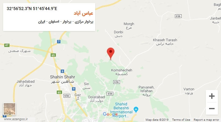 روستای عباس آباد بر روی نقشه