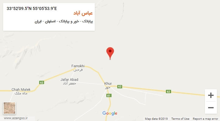 روستای عباس آباد بر روی نقشه