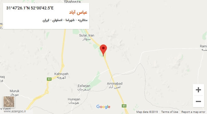 روستای عباس آباد بر روی نقشه