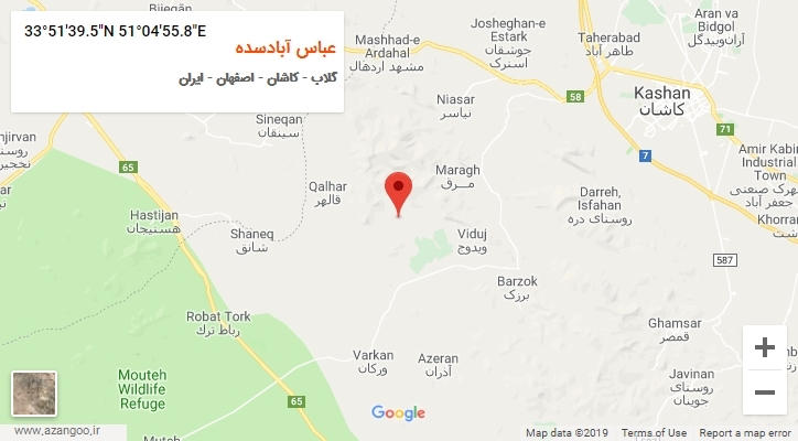 روستای عباس آبادسده بر روی نقشه