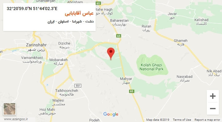 روستای عباس آقابابایی بر روی نقشه