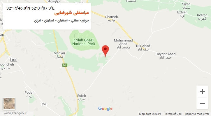 روستای عباسقلی شهرضایی بر روی نقشه