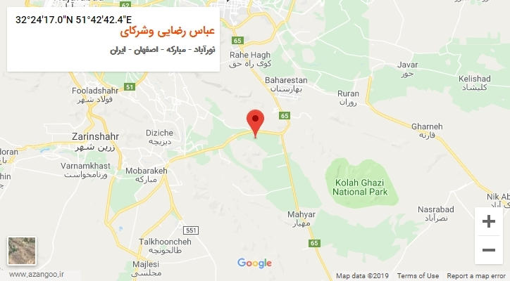 روستای عباس رضایی وشرکای بر روی نقشه