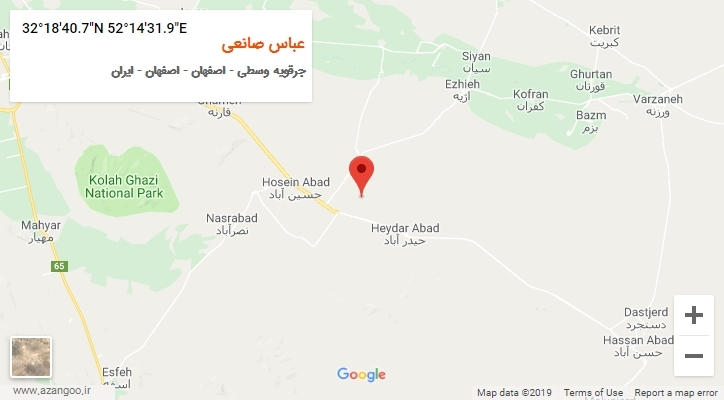 روستای عباس صانعی بر روی نقشه