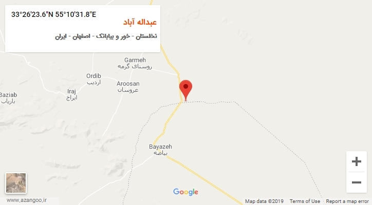روستای عبداله آباد بر روی نقشه