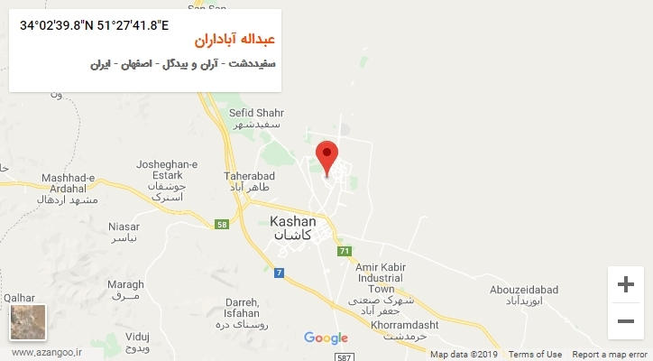 روستای عبداله آباداران بر روی نقشه