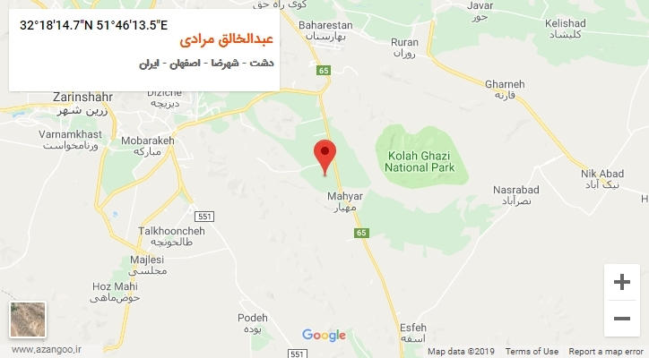 روستای عبدالخالق مرادی بر روی نقشه