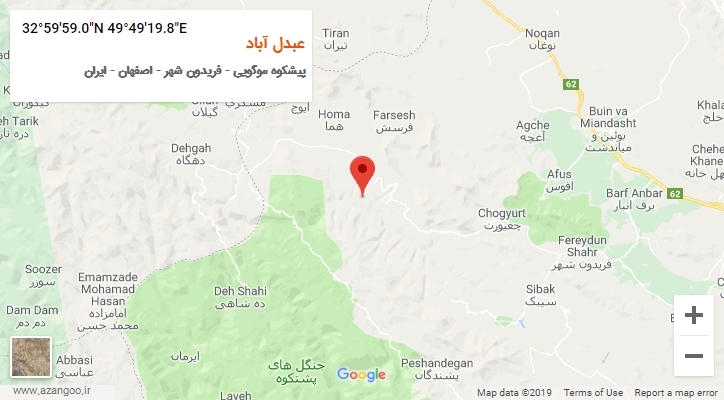 روستای عبدل آباد بر روی نقشه