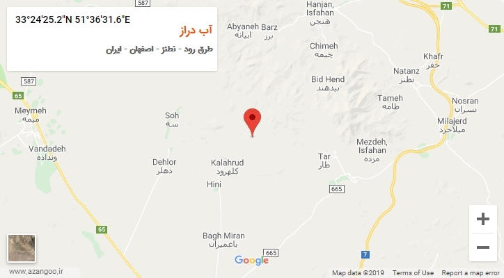 روستای آب دراز بر روی نقشه