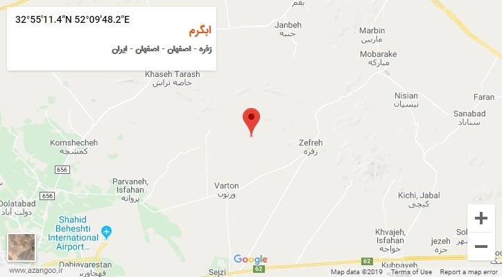 روستای ابگرم بر روی نقشه