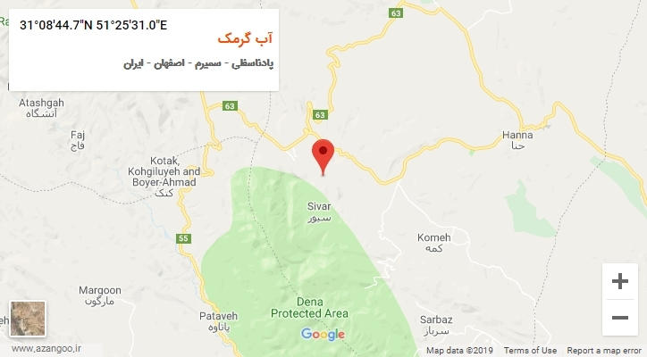 روستای آب گرمک بر روی نقشه