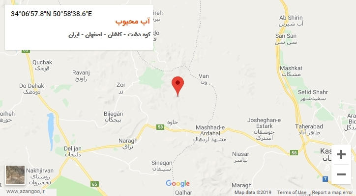 روستای آب محبوب بر روی نقشه