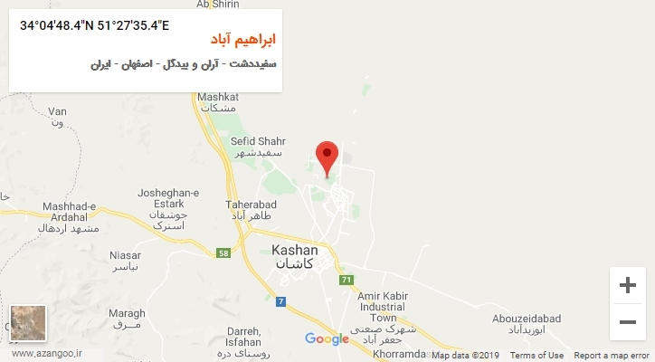 روستای ابراهیم آباد بر روی نقشه
