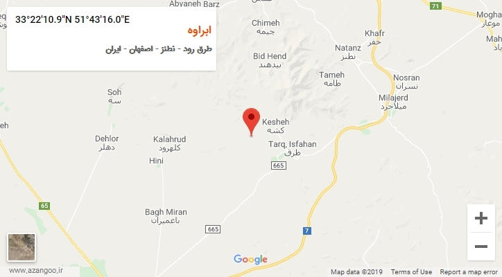روستای ابراوه بر روی نقشه