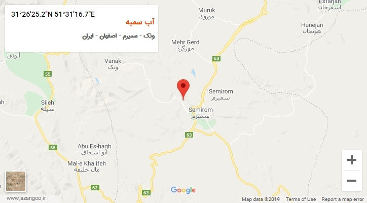 روستای آب سمبه بر روی نقشه