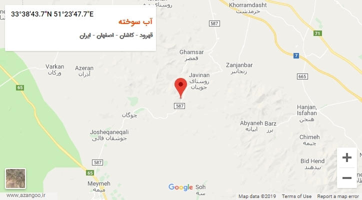 روستای آب سوخته بر روی نقشه