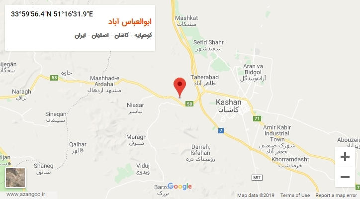 روستای ابوالعباس آباد بر روی نقشه
