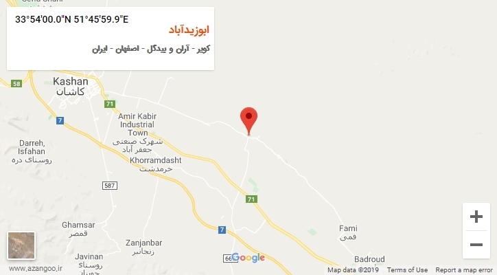 روستای ابوزیدآباد بر روی نقشه