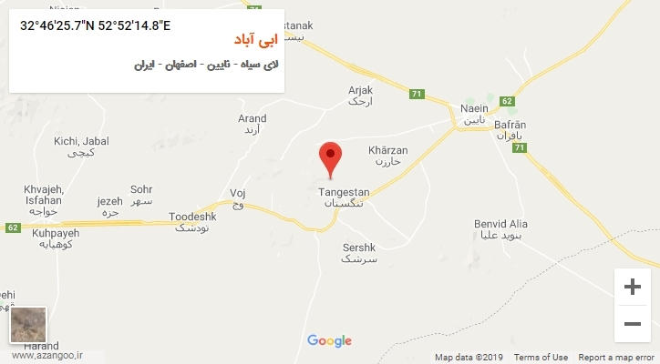روستای ابی آباد بر روی نقشه