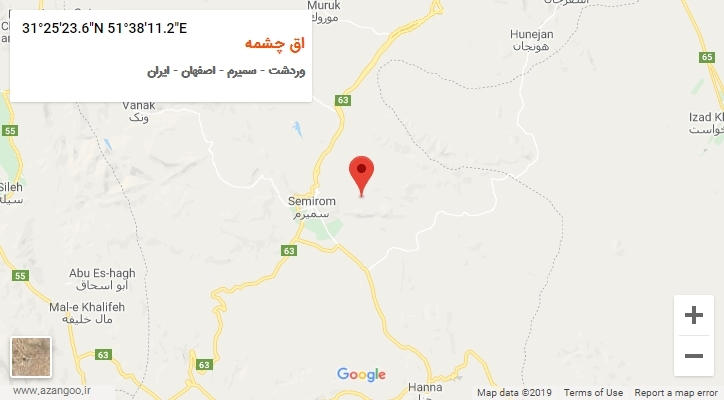 روستای اق چشمه بر روی نقشه