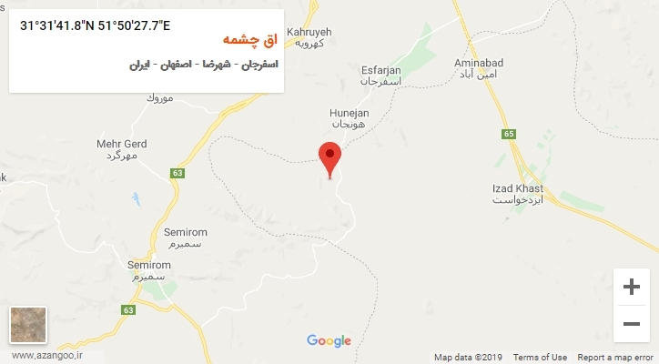 روستای اق چشمه بر روی نقشه