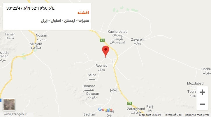 روستای اغشته بر روی نقشه