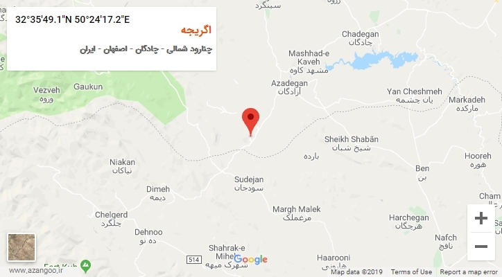 روستای اگریجه بر روی نقشه